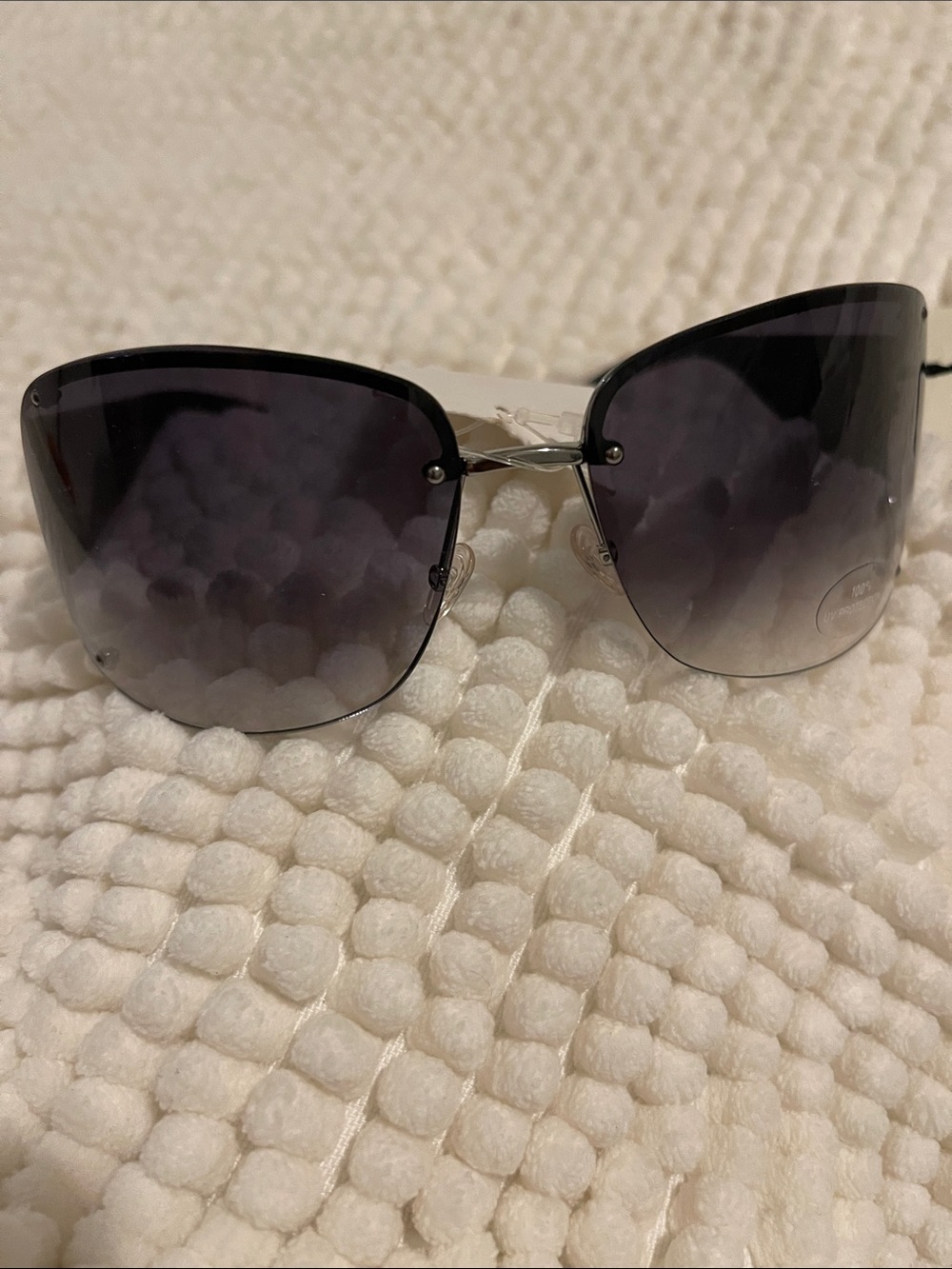 Giorgio Armani. Gradient Black Sunglasses. Rimless
